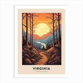Appalachian Trail Usa 2 Vintage Hiking Travel Poster Art Print