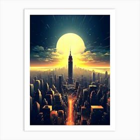 Futuristic Cityscape New York Art Print