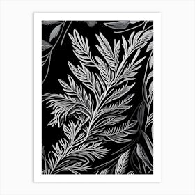 Rosemary Leaf Linocut 4 Art Print