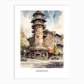 Asheville Watercolor 4 Travel Poster Art Print