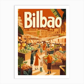 Aihrgdesign A 1970s Inspired Travel Poster For Bilbao 1 Art Print