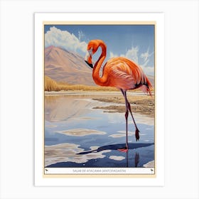 Greater Flamingo Salar De Atacama Antofagasta Tropical Illustration 1 Poster Art Print