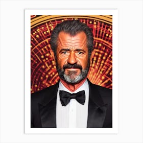 Mel Gibson Illustration Movies Art Print