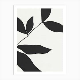 Black And White Leaf 01 Art Print