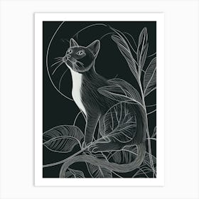 Tonkinese Cat Minimalist Illustration 4 Art Print