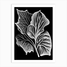 Pea Leaf Linocut Art Print