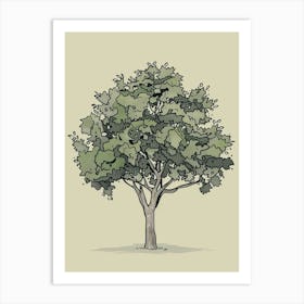 Walnut Tree Minimalistic Drawing 2 Art Print