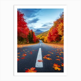 Autumn Road In The Mountains 4 Art Print