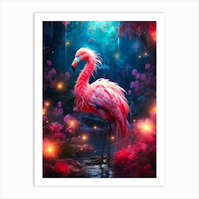 Pink Flamingo Art Print