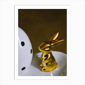 Gold Bunny Art Print