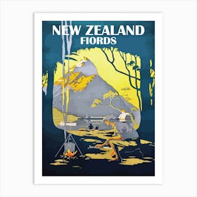 Camping in New Zealand Art Print
