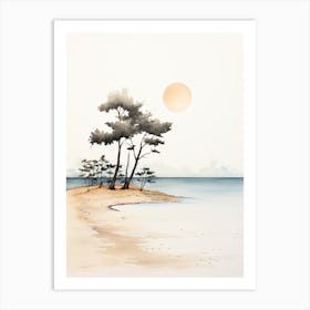 Watercolour Of Zlatni Rat (Golden Horn Beach)   Brac Island Croatia 0 Art Print