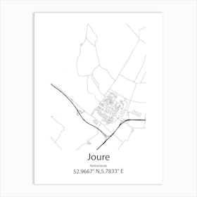 Joure,Netherlands Minimalist Map Art Print