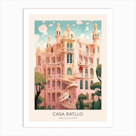 The Casa Batllo Barcelona Spain Travel Poster Art Print