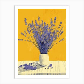 Lavender Flowers On A Table   Contemporary Illustration 2 Art Print