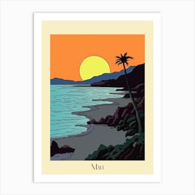 Poster Of Minimal Design Style Of Maui Hawaii, Usa 1 Art Print