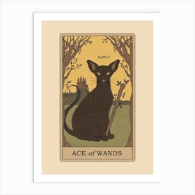 Ace Of Wands   Cats Tarot Art Print