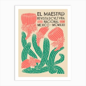 Mexican Art El Maestro Magazine Revista Pink Original Art Print