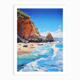 A Painting Of Pfeiffer Beach, Big Sur California Usa 1 Art Print