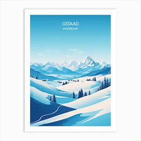 Poster Of Gstaad   Switzerland, Ski Resort Illustration 1 Art Print