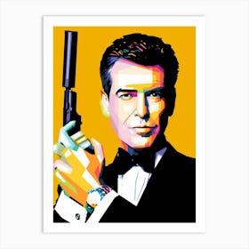 Pierce Brosnan in wpap Art Print