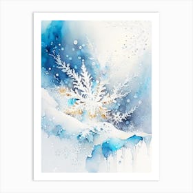 Water, Snowflakes, Storybook Watercolours 1 Art Print
