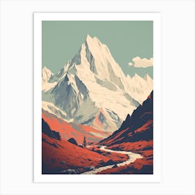 Tour De Mont Blanc France 7 Hiking Trail Landscape Art Print