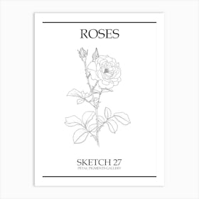 Roses Sketch 27 Poster Art Print