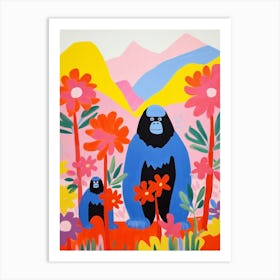Colourful Kids Animal Art Mountain Gorilla 2 Art Print
