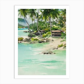Koh Samui Thailand Watercolour Tropical Destination Art Print