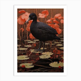 Dark And Moody Botanical Coot 1 Art Print