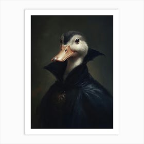 Halloween Wall Art, Halloween Duck Vintage Print, Halloween Art Decor, Victorian Halloween Animal Portrait Printable Art, Animal Lover Gift Art Print