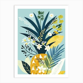 Pineapple Tree Illustration Flat 2 Art Print