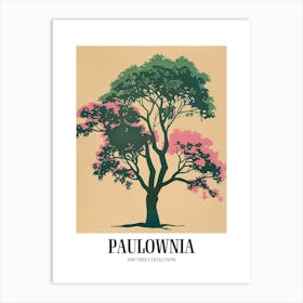 Paulownia Tree Colourful Illustration 3 Poster Art Print