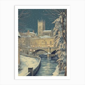 Vintage Winter Illustration Bath United Kingdom 4 Art Print