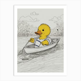 Duck In A Boat Art Print