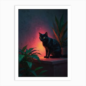 Cat In The Dark 7 Art Print