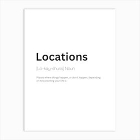 Locations Definition Meaning Poster