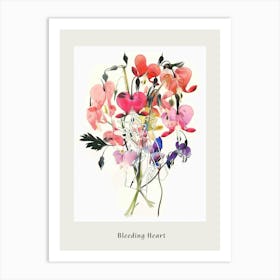 Bleeding Heart 2 Collage Flower Bouquet Poster Art Print