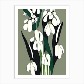 Lily Of The Valley Wildflower Modern Muted Colours 1 Art Print