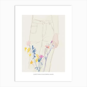 Everything Is Blooming Again Poster Jean Line Art Flowers 1 Art Print