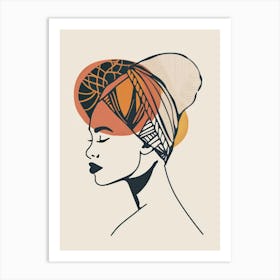 African Woman In A Turban 30 Art Print