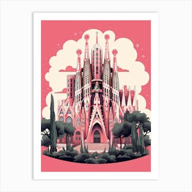 La Sagrada Família   Barcelona, Spain   Cute Botanical Illustration Travel 7 Art Print