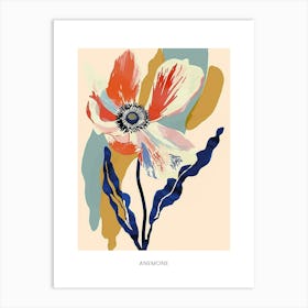 Colourful Flower Illustration Poster Anemone 1 Art Print