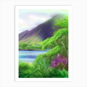 Ile De La Reunion France Soft Colours Tropical Destination Art Print