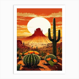 Desert Landscape With Cactus Art Print