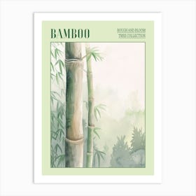 Bamboo Tree Atmospheric Watercolour Painting 2 Poster Art Print