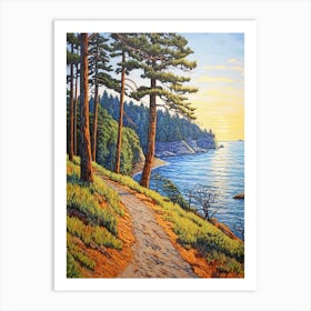 Deception Pass State Park Retro Pop Art 10 Art Print