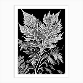 Wormwood Leaf Linocut 1 Art Print