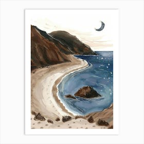 Moonlit Beach Art Print